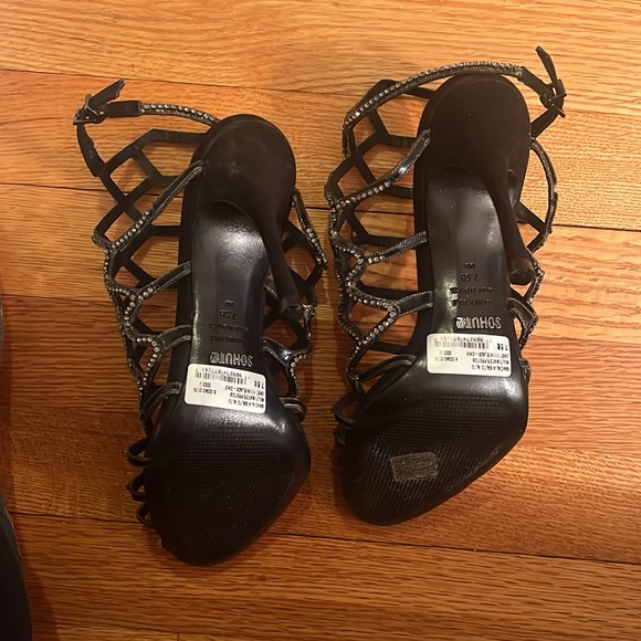 NWT Schutz Reva Black Crystal Caged Heels size 7.5. In Box. - Picture 5 of 9